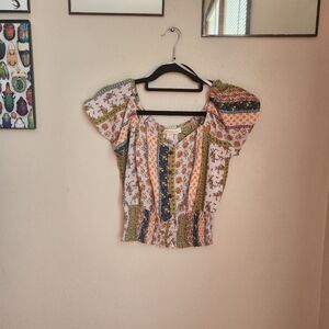 Multicolor Peasant Shirt